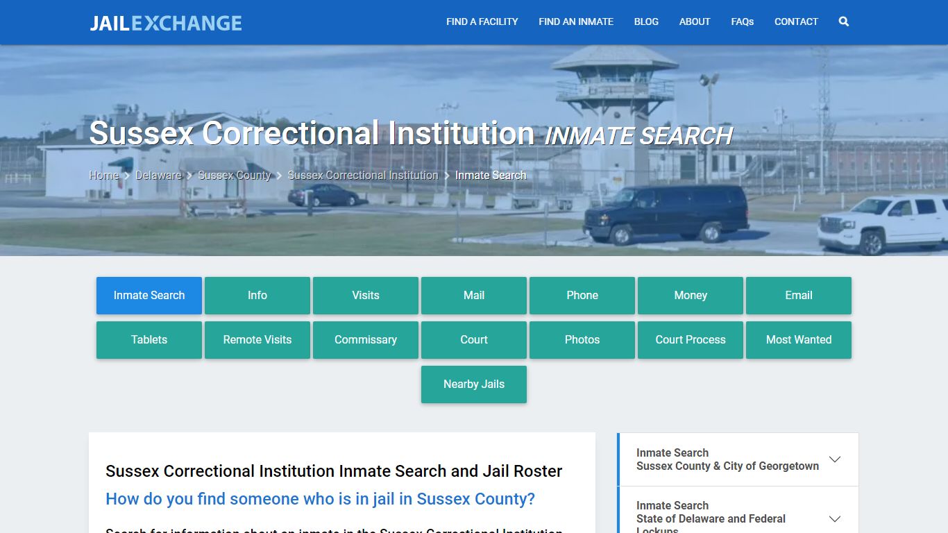Sussex Correctional Institution Inmate Search - Jail Exchange